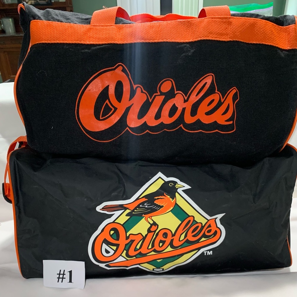 Two vintage Orioles duffle bags